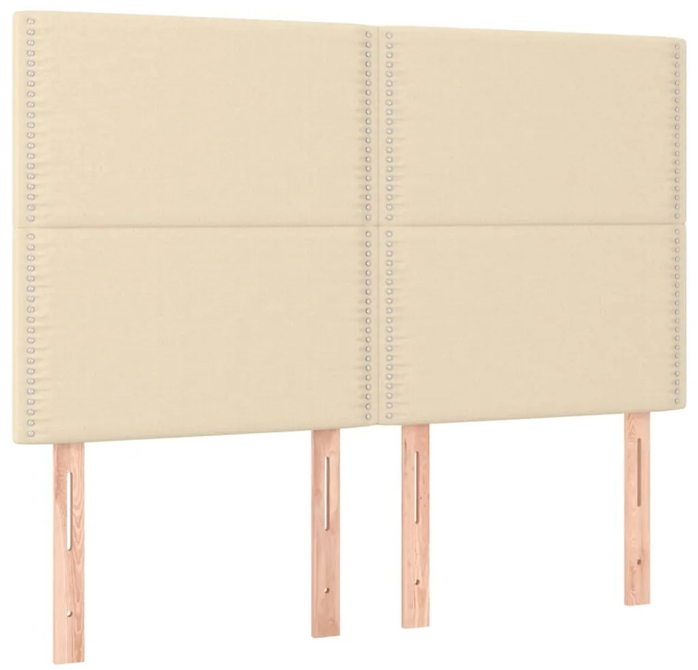 3116195 vidaXL Табла за легло, кремава, 144x5x118/128 см, плат