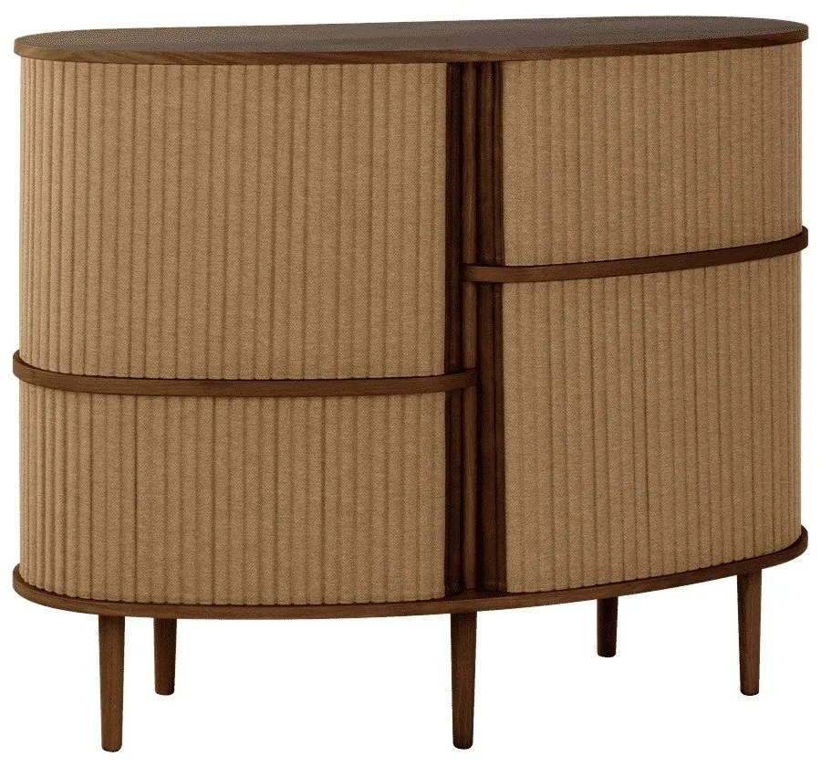 Шкафче от дъбов декор с плъзгащи се врати в кафяв и светлокафяв цвят 120x100x50 cm Audacious – UMAGE