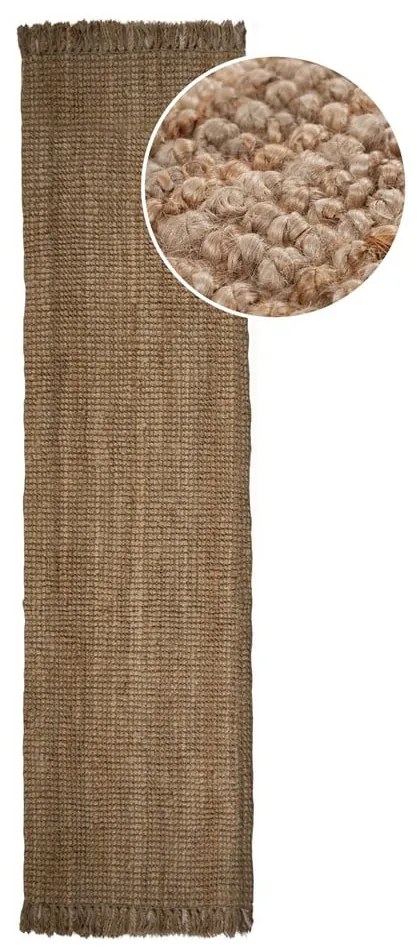 Ръчно изработена ютена пътека в естествен цвят 60x150 cm Jute Boucle – Flair Rugs