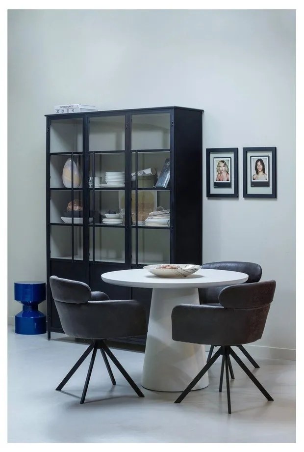 Тъмнокафяв тапициран трапезен стол с подлакътници Fenne – WOOOD