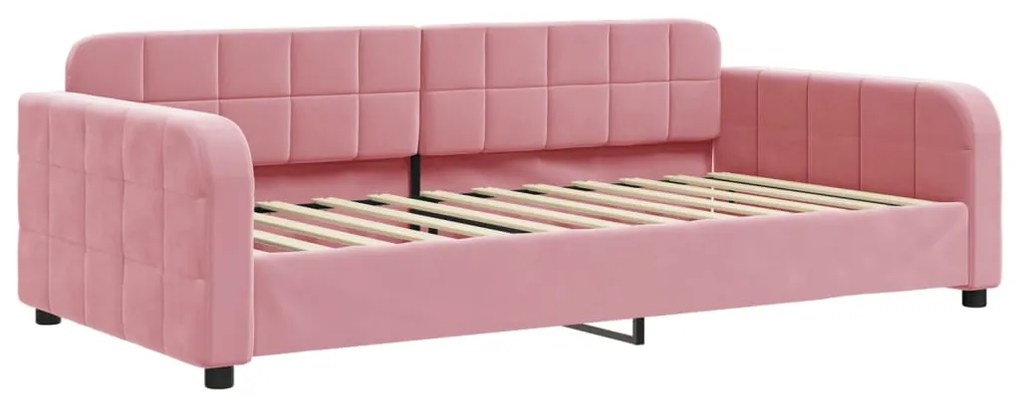 354061 vidaXL Кушетка, розова, 90x200 см, кадифе
