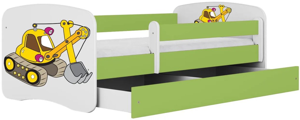 Παιδικό κρεβάτι Babydreams Cartoon-Prasino-140 x 70-Digger