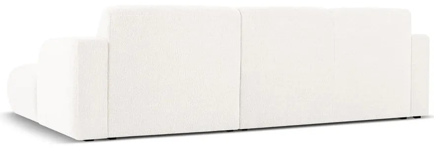 Бял ъглов диван от плат букле (десен ъгъл) Molino - Micadoni Home