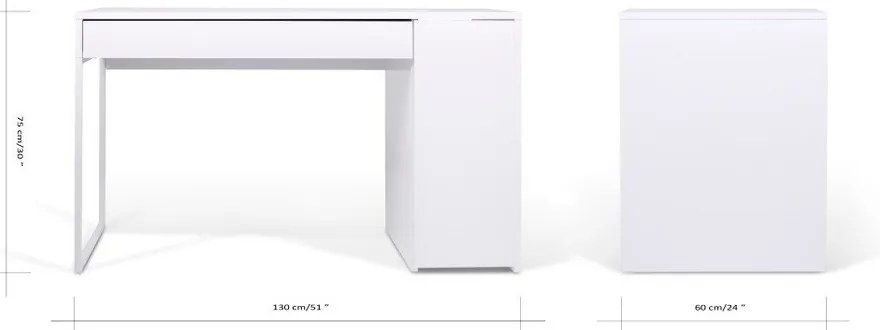 Бяла работна маса Prado - TemaHome