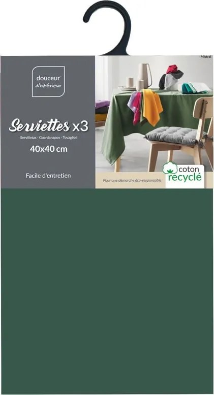 Салфетки в комплект от 3 бр. 40x40 cm Mistral – douceur d'intérieur