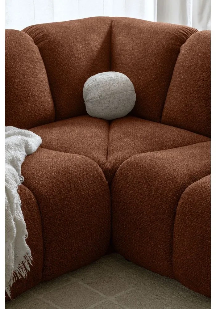 Теракотен ъглов диван (десен ъгъл/U форма) Shell – Miuform