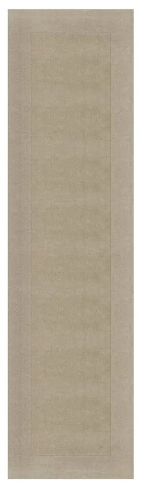 Бежова вълнен пътека 60x230 cm - Flair Rugs