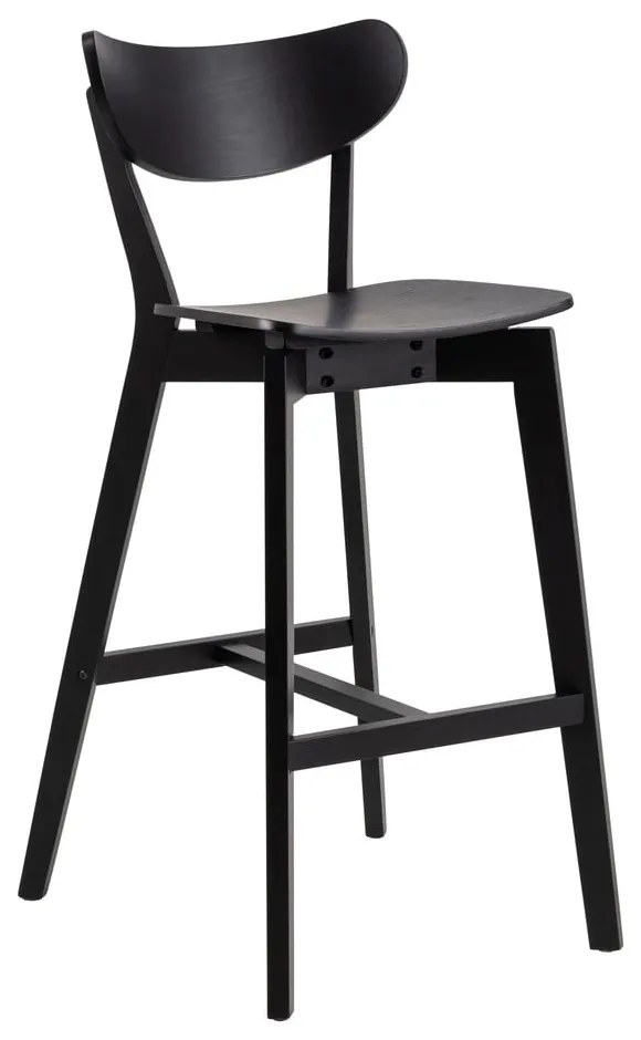 Черни дървени бар столове от каучук в комплект от 2 броя 105 см Roxby - Actona