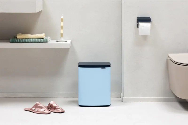 Кош за боклук Brabantia Bo Small 1006631, 7 л, Плавно и безшумно отваряне, Противоплъзгаща основа, Светлосин