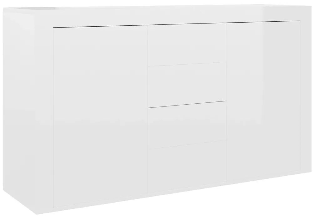 801847 vidaXL Бюфет, бял гланц, 120x36x69 см, инженерно дърво