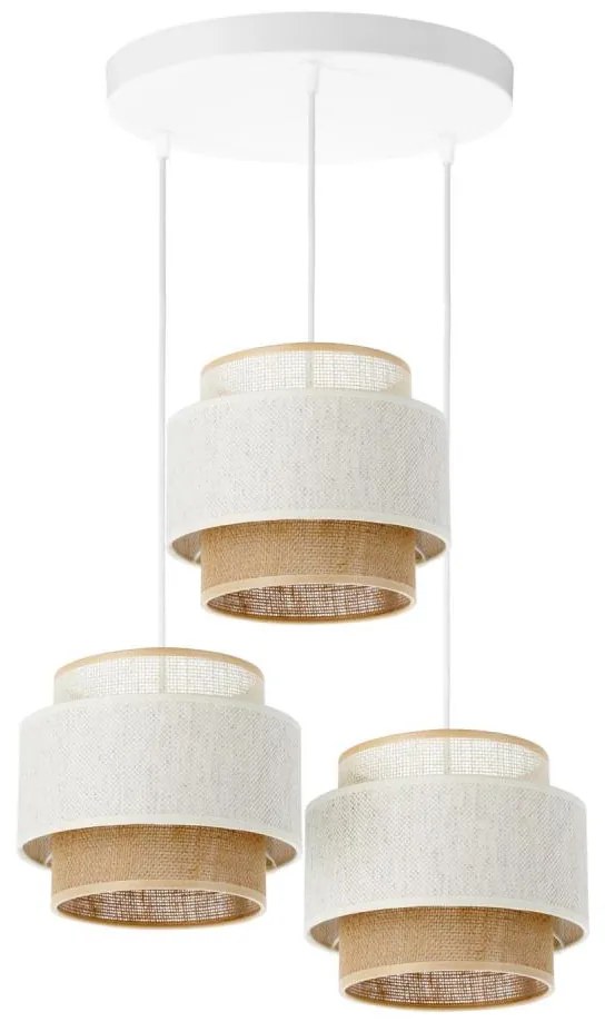 Полилей на шнур BOHO 3xE27/60W/230V бял/джут