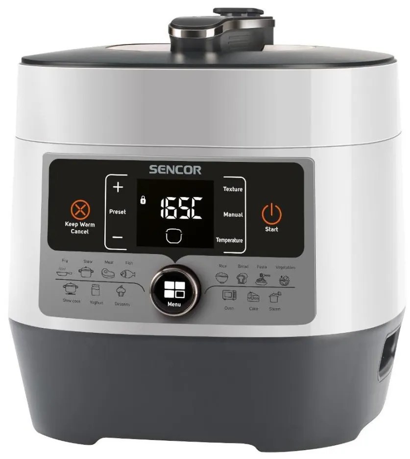 Sencor - Многофункционална електрическа тенджера под налягане 5,5 l 1000W/230V бял/черен