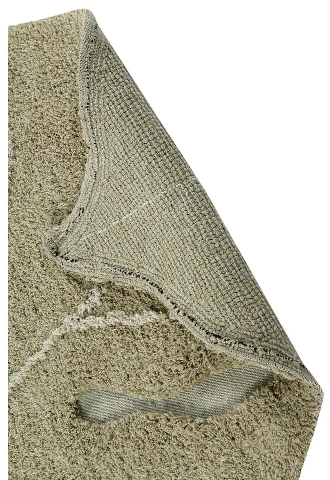 Ръчно изработен памучен детски килим подходящ за пране в цвят каки 120x180 cm Monstera Olive – Lorena Canals