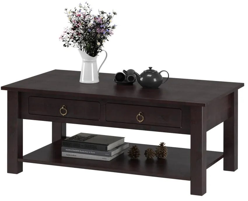 Тъмнокафява борова масичка за кафе Inda Inga - Støraa