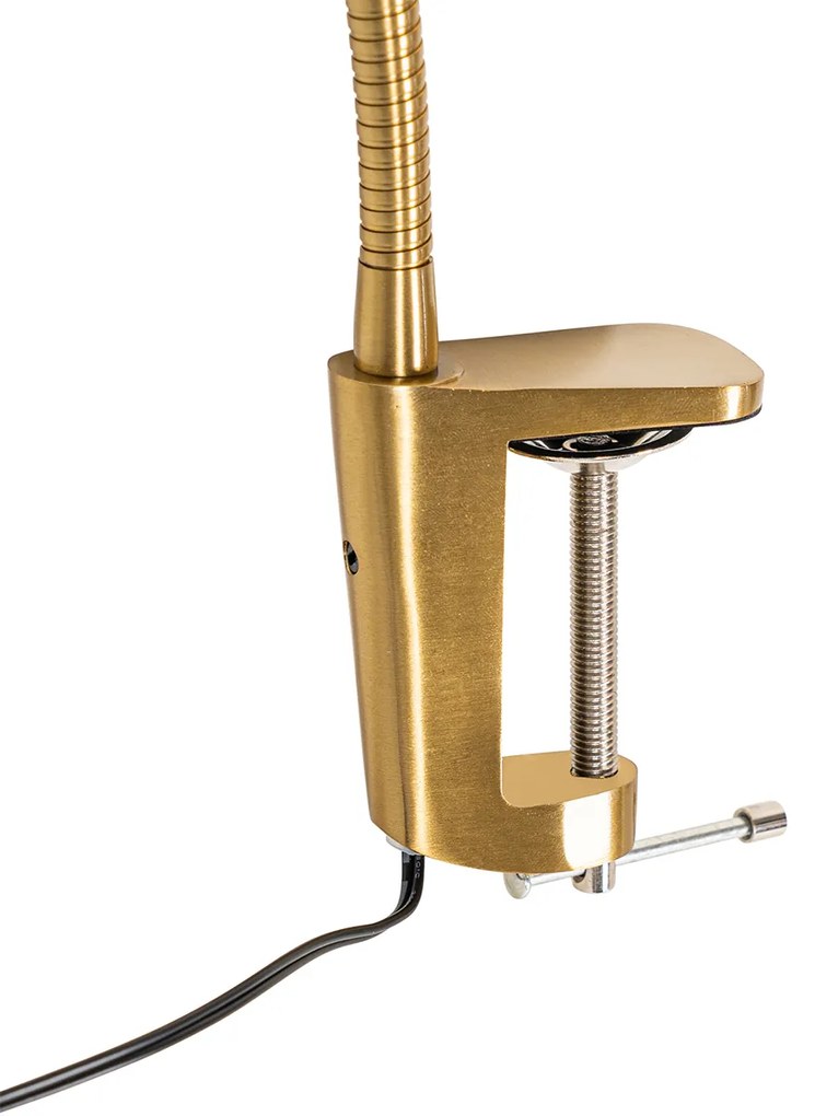 Скръцваща настолна лампа месинг с LED с сензорен димер - Lionard