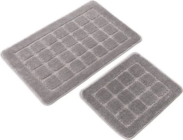 Сиви килими за баня в комплект 2 бр. 50x80 cm Kareli – Foutastic