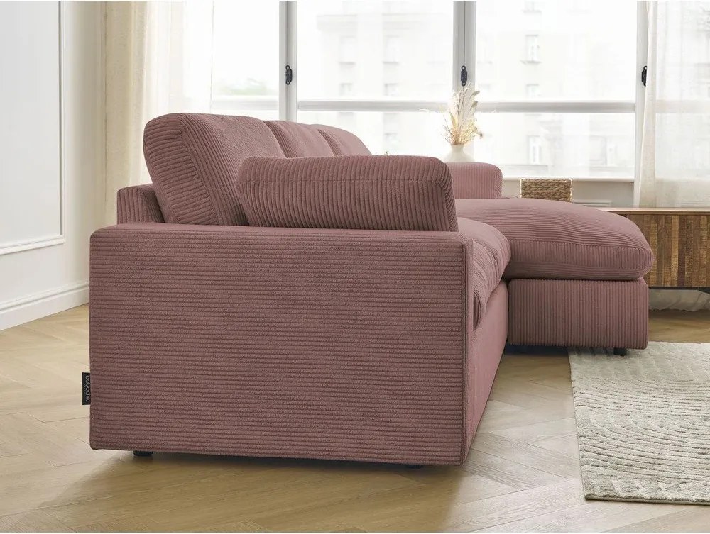 Розов ъглов диван от рипсено кадифе Belair – Bobochic Paris