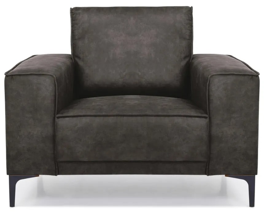 Черно-сиво кресло от изкуствена кожа Copenhagen - Scandic