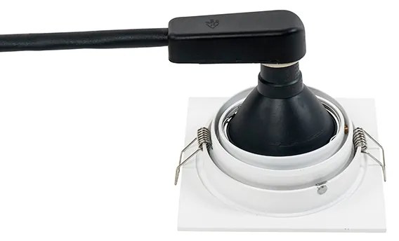 Квадратен вграден прожектор бял регулируем - Chuck 70