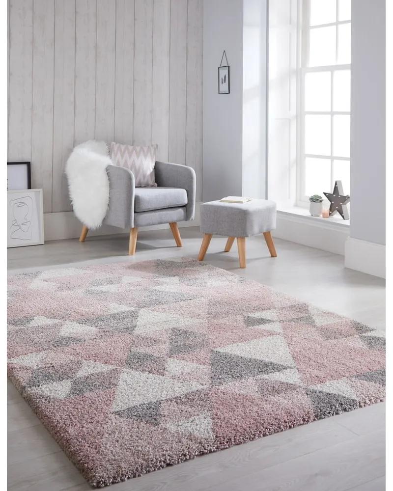 Розов и сив килим , 120 x 170 cm Nuru - Flair Rugs
