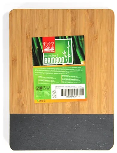 Бамбукова дъска за презентация със слюда правоъгълна 21,5x16xh1,9см (S016S)