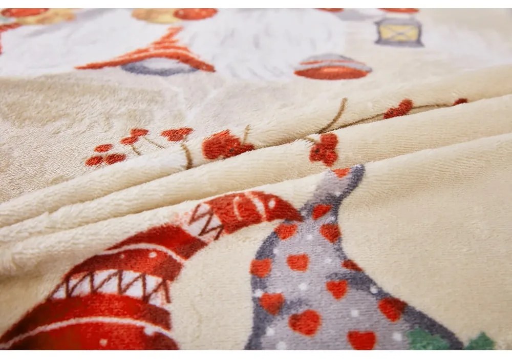 Светлокафяво единично спално бельо от микроплюш 140x200 cm Goblin – My House