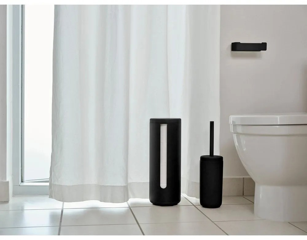 Черен стенен метален държач за тоалетна хартия Ume – Zone