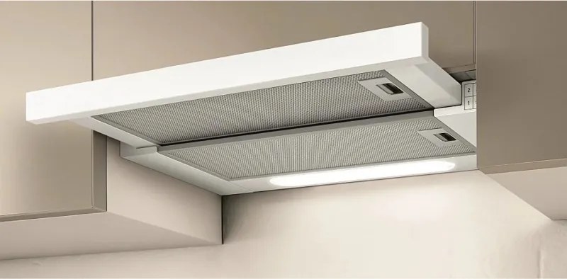 Абсорбатор за вграждане Elica Elite 14 Lux WH 60, 121 W, 60 см, Клас D, 304 м3/ч, LED осветление, Бял