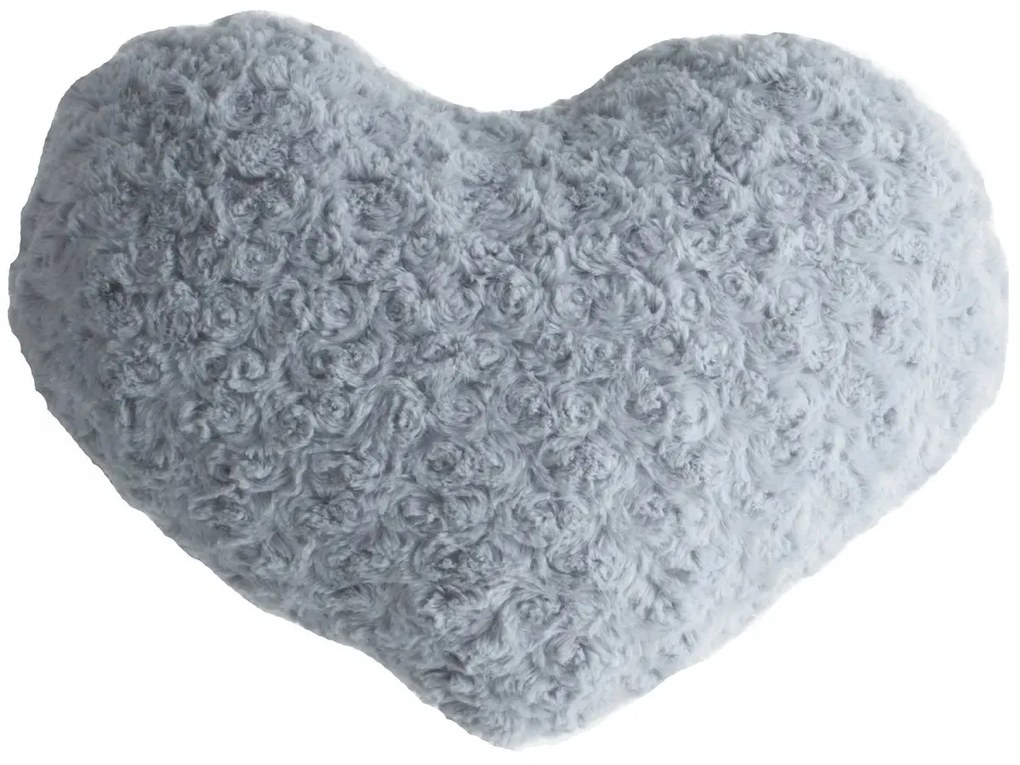 Декоративна възглавница atmosphera Heart, Букле, 28x36 cm - Бял