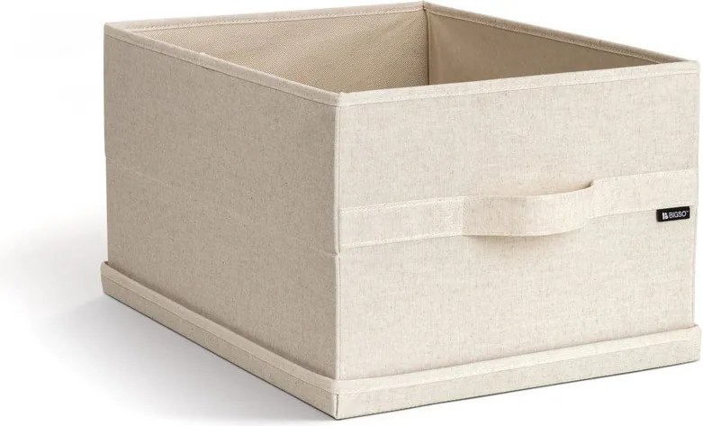 Бежова текстилна кутия за съхранение с капак 36x46x25 cm Soft Storage Large – Bigso
