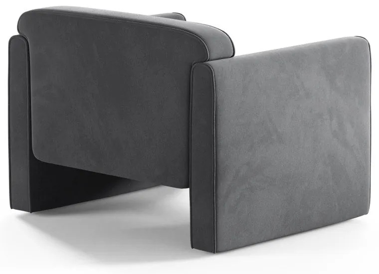 Сиво кадифено кресло Abby – Micadoni