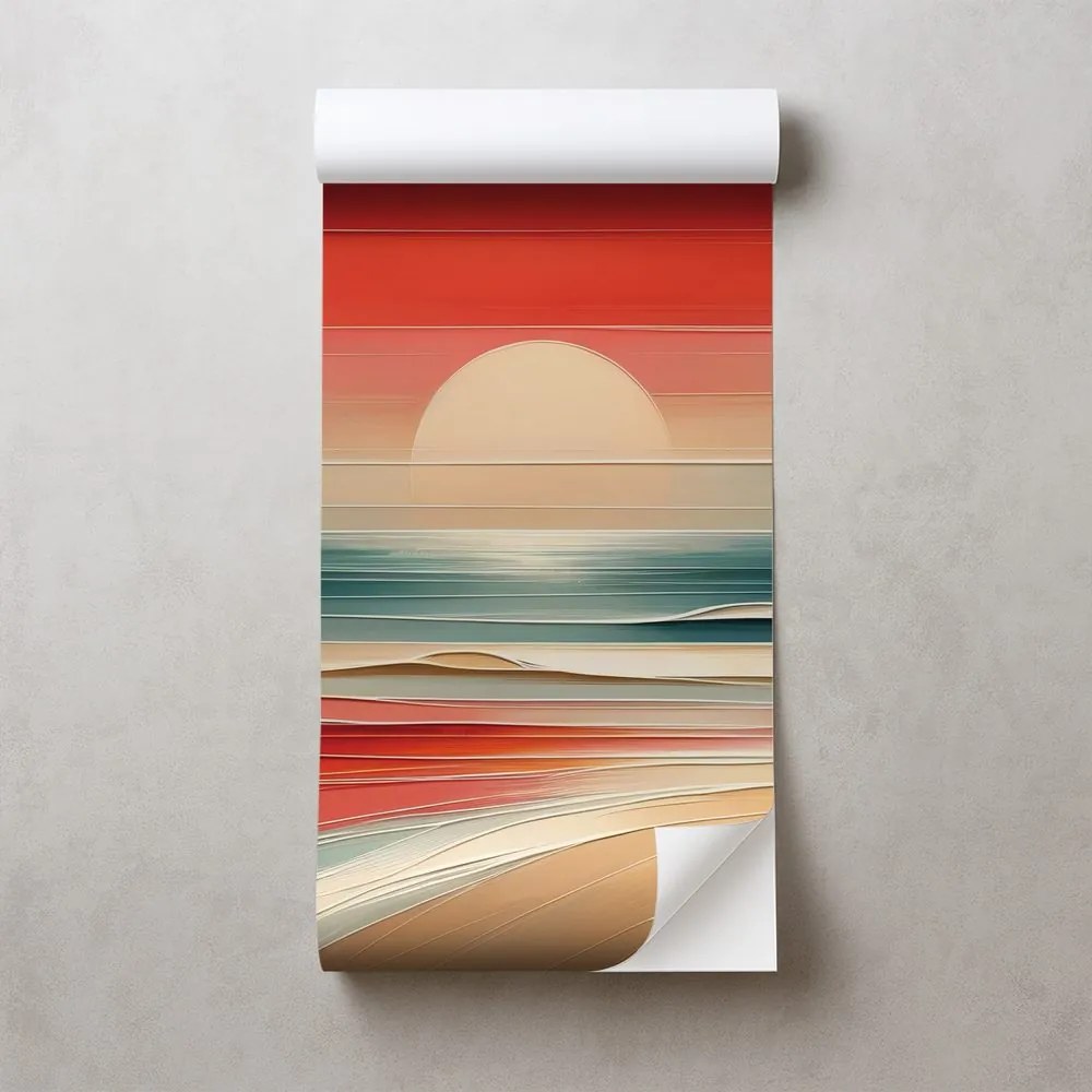 Самозалепващ тапет – Абстрактен залез над океана