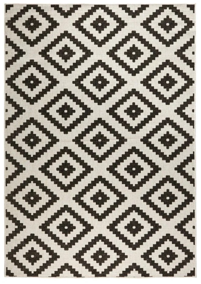 Черно-кремав килим за открито , 80 x 150 cm Malta - NORTHRUGS