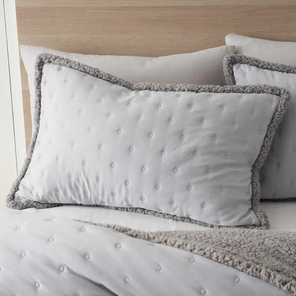 Сиво двойно спално бельо от шерпа 200x200 cm Cosy Nori – Catherine Lansfield