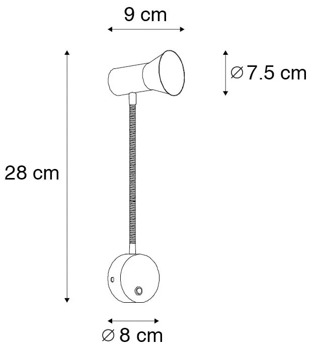 Стенен аплик бронз с гъвкава ръка - Karin Flex