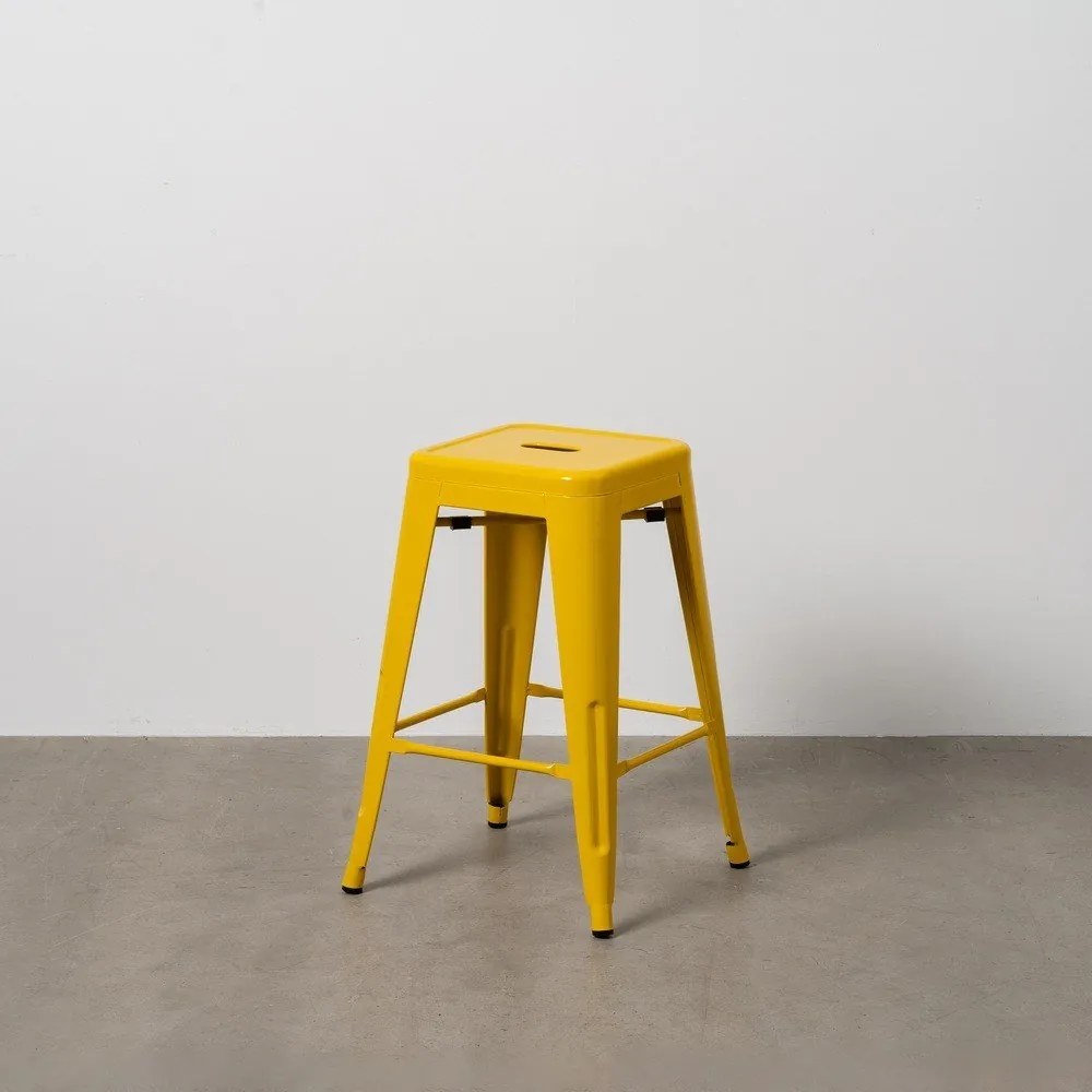 Жълти метални бар столове в комплект 2 бр. (височина на седалката 61 cm) – Ixia