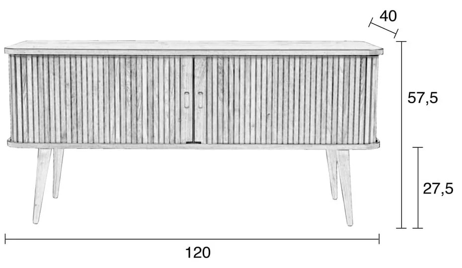 Черен скрин с чекмеджета и плъзгащи се врати Barbier - Zuiver
