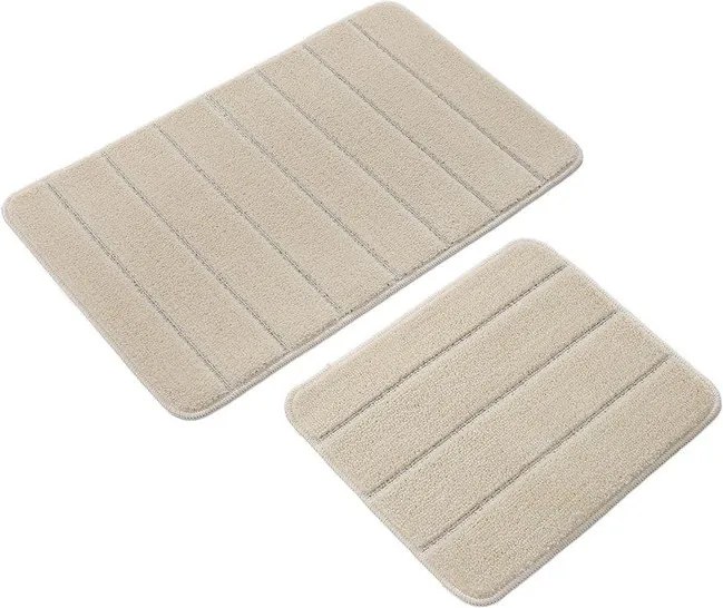 Кремави килими за баня в комплект 2 бр. 50x80 cm Yeni Cizgli – Foutastic