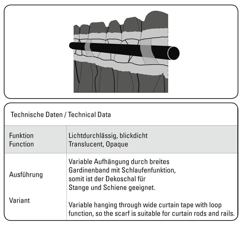 Сива завеса 140x245 cm – Sehlbach
