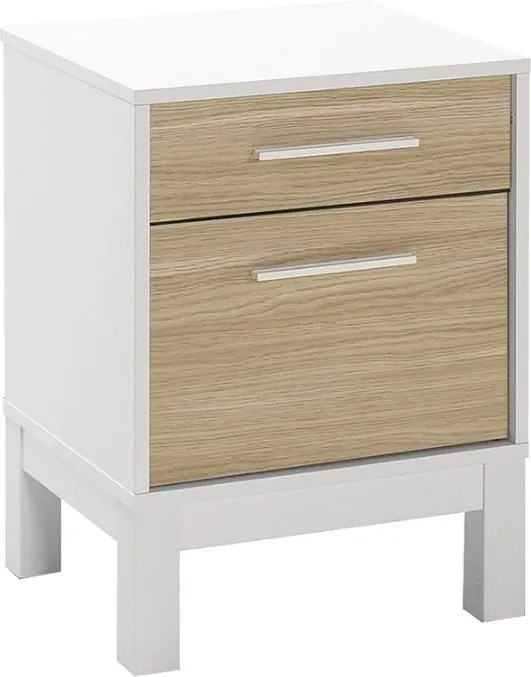 London melamine nightstand in oak - white color 45x41x60см.