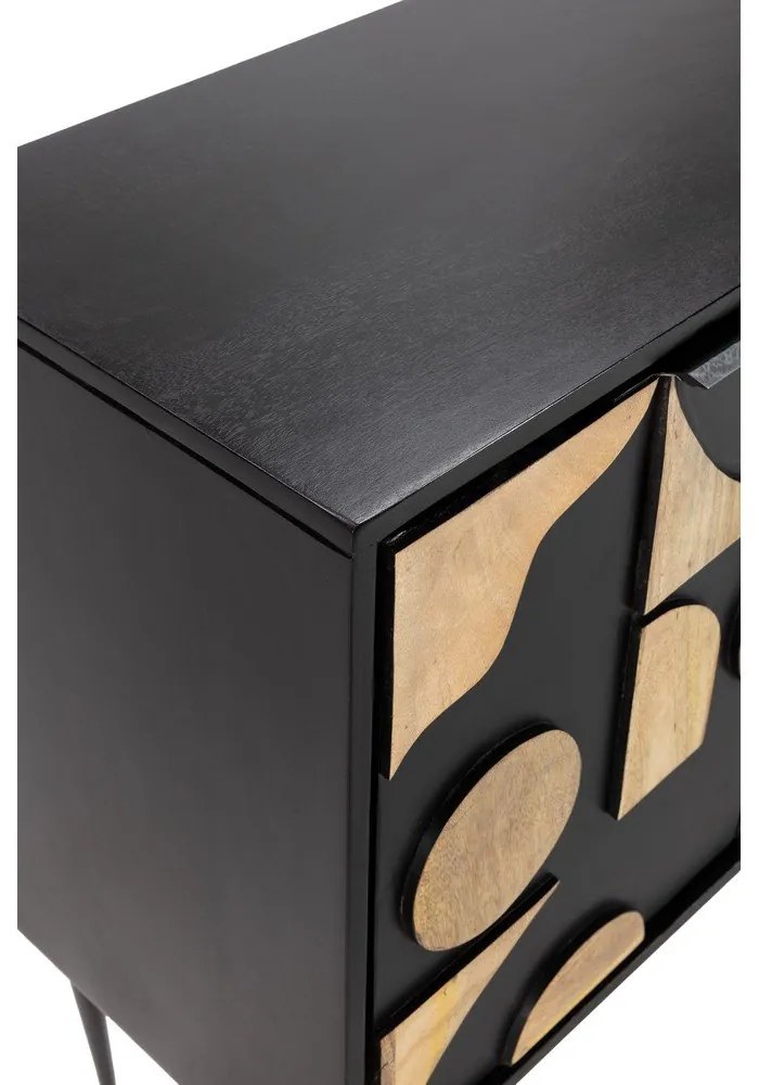 Черен скрин от масивно манго 175x90x40 cm Navya – MOME