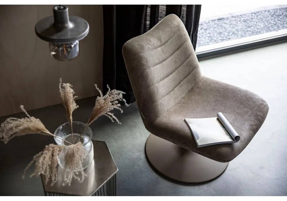 Бежово кадифено кресло Bubba - Zuiver