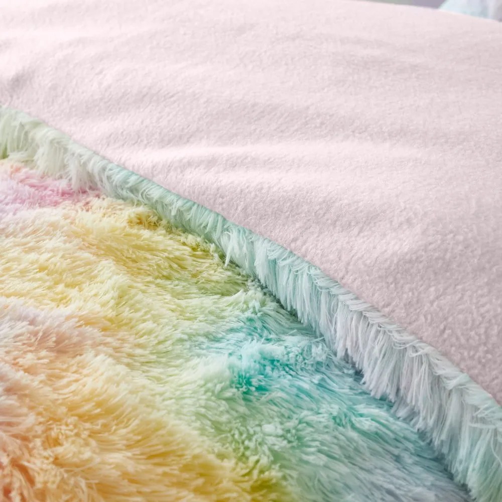 Двойно удължено детско спално бельо от микроплюш 230x220 cm Rainbow Cuddly – Catherine Lansfield