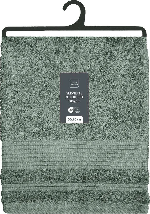 Светлозелена памучна кърпа от тери 50x90 cm Tendresse – douceur d'intérieur