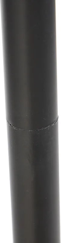 Подова лампа черна с абажур от лен бял 45 см - Classico