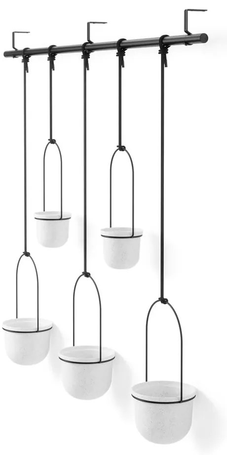 Пластмасови стенни/висящи кашпи в комплект от 5 бр. за билки ø 7,5 cm Triflora – Umbra