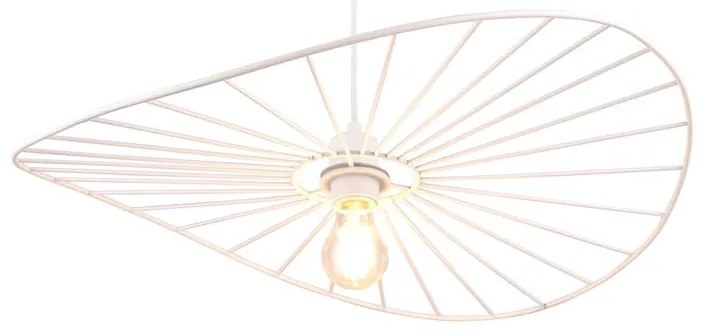 Бяло висящо осветително тяло ø 60 cm Chapeau - Reality