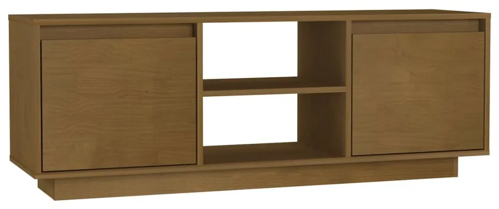 809903 vidaXL ТВ шкаф, меденокафяв, 110x30x40 см, борово дърво масив