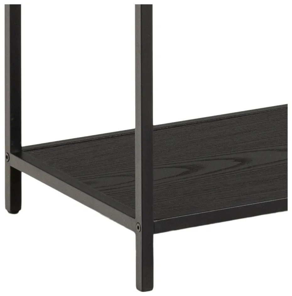 Черна етажерка за книги в декор от ясен 135x150 cm Seaford - Actona