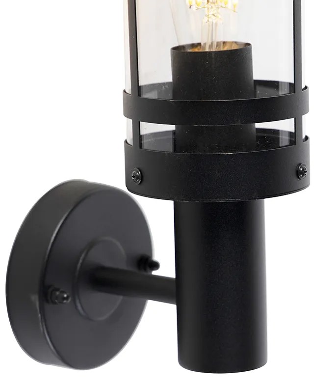 Модерна външна стенна лампа черна IP44 - Gleam